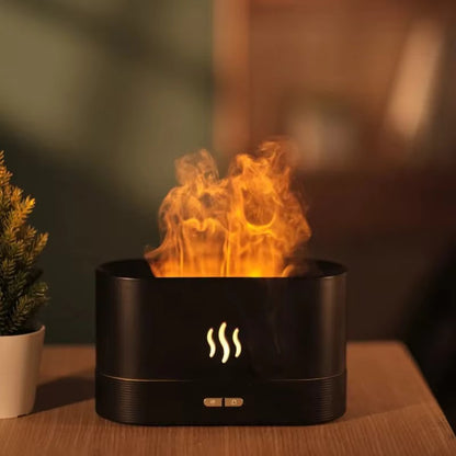 Flame Diffuser Humidifier with Waterless Auto-Off Function for Home Office Yoga Spa