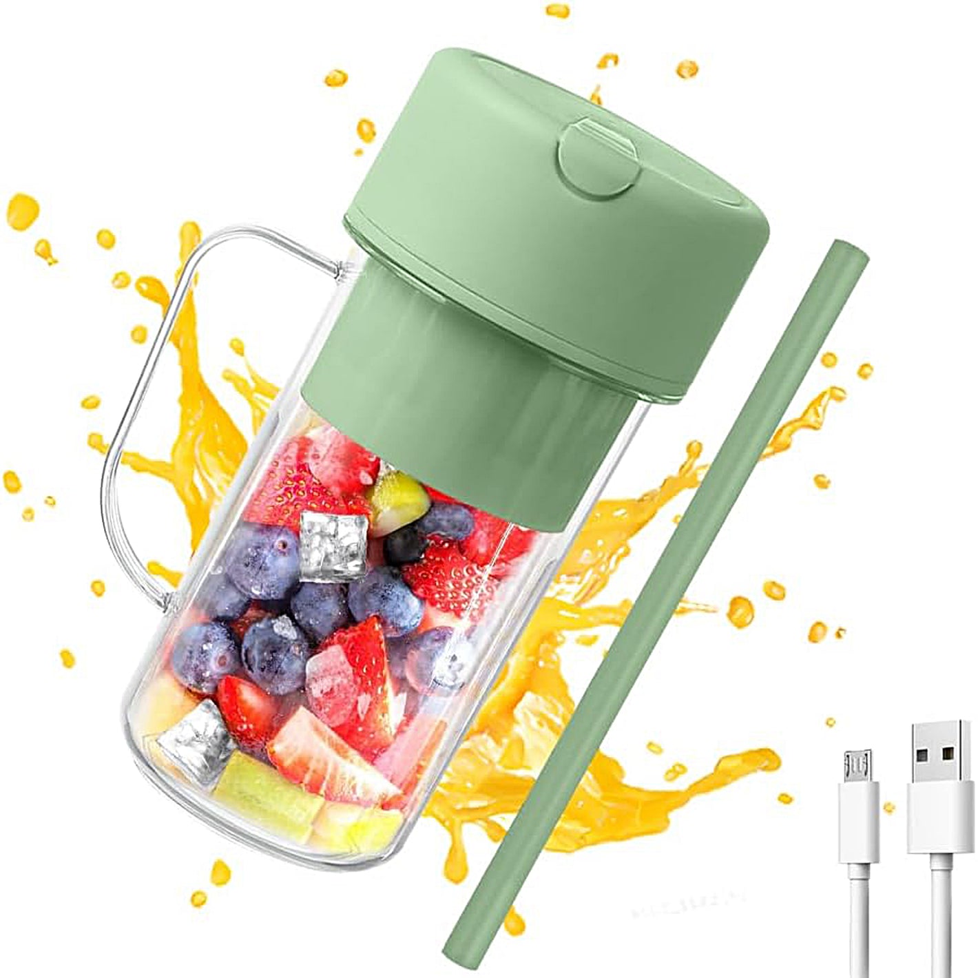 Small household juicer cup on the go ,portable electric juicer multifunctional- juice cup portable cup can crush ice 10 blades