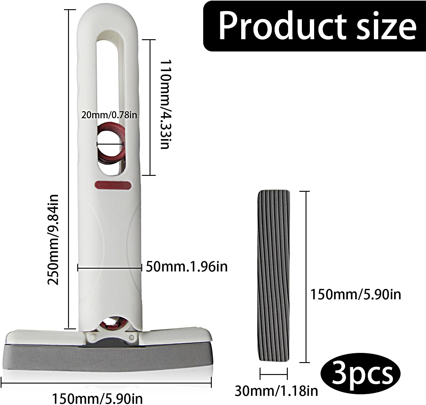 Portable water-absorbing mini mop
