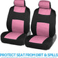 Car Seat Covers Full Set in Pink on Black – Front and Rear Split Bench for Cars, Easy to Install Cover Set, Accessories Car Seat Covers Full Set in Pink on Black Cover Set, Accessories