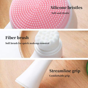 Silicone Facial Cleansing Brush Portable Silicone Beauty Washing Pad Soft double sides 2 in 1 facial cleansing brush