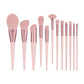 Natural colorful pink cute 12-pc makeup brush set