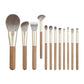 Bamboo private label professional 11-piece natural hair face makeup brushes