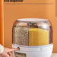 6-Grid Rotating Food Grain Cereal Dispenser Storage Box