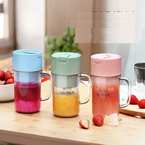 Small household juicer cup on the go ,portable electric juicer multifunctional- juice cup portable cup can crush ice 10 blades
