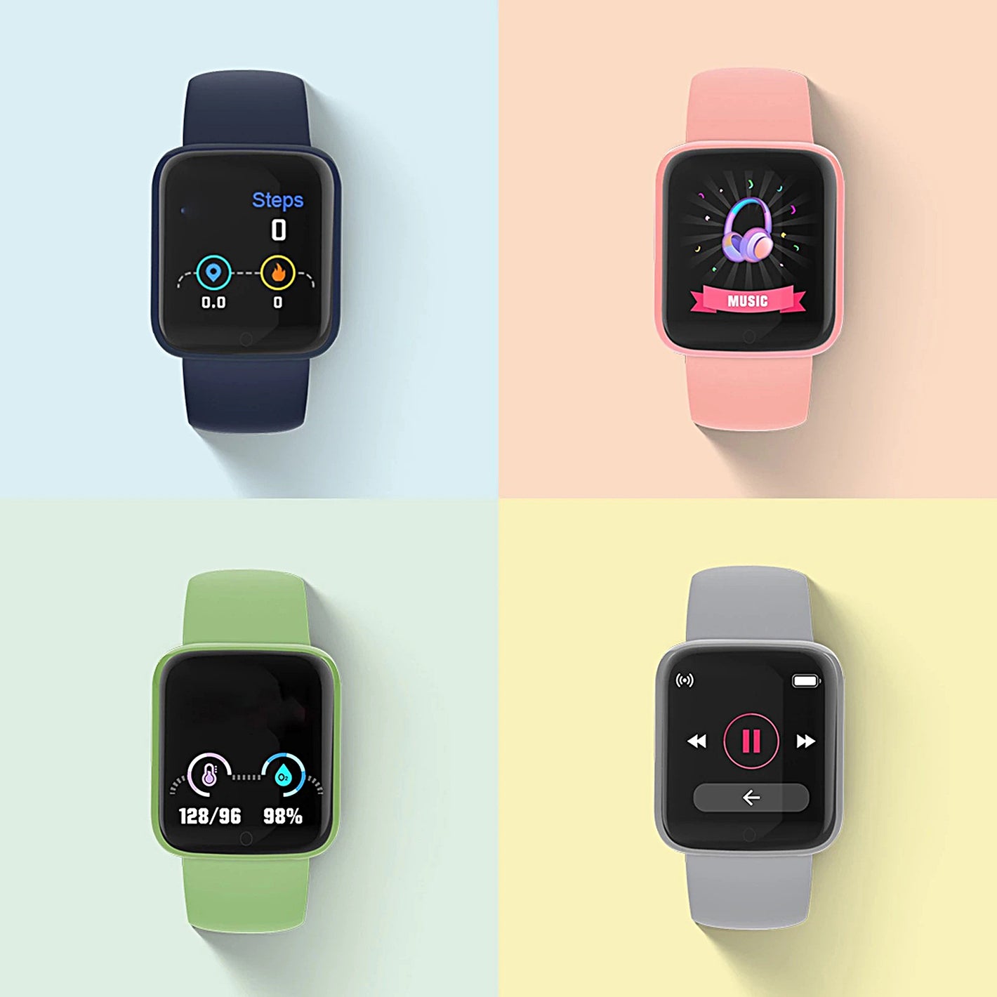Smart Fitness Band Watch with Heart Rate Activity Tracker