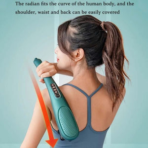 Rechargeable massage hammer meridian health electric muscle back beater cervical vertebra waist red light vibration fitness massage